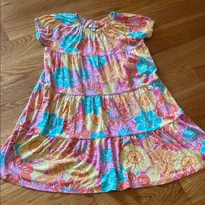 Floral Kids Dress in Pink and Blue